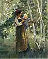 Theodore Robinson:Mother and Child by the Hearth