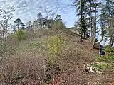 Roc de Courroux, Weg von Osten, letzte Meter vor dem Gipfelfels