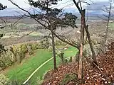 Blick vom Gipfelfels ins  Seitental Derrière-la-Montagne