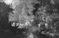Roelant Savery, Landschaft mit Ruinen und Tieren, dat. 1621, Öl auf Holz, 29 × 42 cm, NK2478