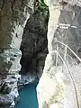 Hochwassermarkierung vom Oktober 2006
