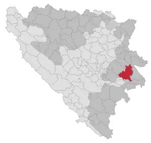 Lage der Gemeinde Rogatica in Bosnien und Herzegowina (anklickbare Karte)