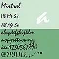 Schrift Mistral, 1953