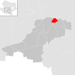 Lage der Gemeinde Rohrbach an der Gölsen im Bezirk Lilienfeld (anklickbare Karte)