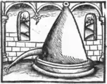Rosenhut. Alembic-Variation aus strapazierfähigem Material mit innenliegendem Falz zur Ableitung des Destillats über den Schnabel nach aussen. 1500
