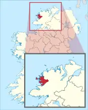 Lage der Region in Donegal