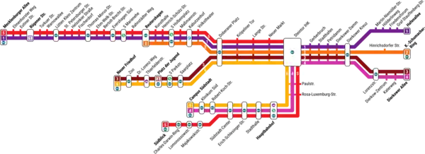 Linienplan während der Sperrung im Bereich Goethebrücke