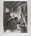 aus: Rosy Lilienfeld, Deborah fegt die Stube. Illustrationen zu Joseph Roths „Hiob“, 1931