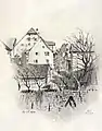 Rottweil: Blick auf die Hohlengrabengasse von der Stadtgrabenstraße aus, 1870