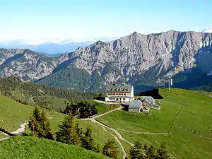 Rotwandhaus – Blick zurück vom Anstieg zur Rotwand