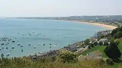 Blick nach Süden über die Royal Bay von Grouville