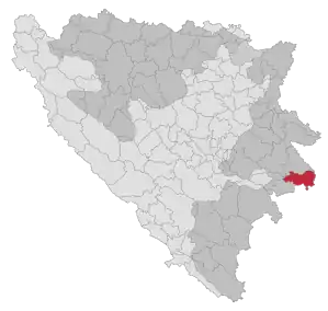Lage der Gemeinde Rudo in Bosnien und Herzegowina (anklickbare Karte)