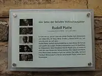 Tafel am ehemaligen Wohnhaus in Hildesheim