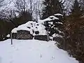 Der Rundturm der Burgruine Weissenburg mit einem Durchmesser von ca. 9 Meter