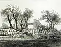 Ruine der al-Sitin-Moschee mit dem markanten Türsturz (19. Jahrhundert)