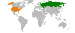 Lage von Russland und Vereinigte Staaten