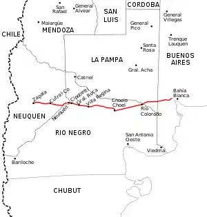 Verlauf der Ruta National22