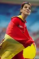 Die amtierende Europameisterin Ruth Beitia freute sich über ihren geteilten zweiten Platz