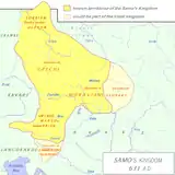 Samos Königreich im Jahr 631, einschließlich Derwans Fürstentum.