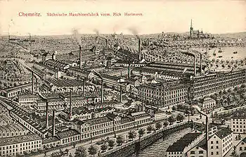 1870 gegründete Sächsische Maschinenfabrik in Chemnitz, um 1905