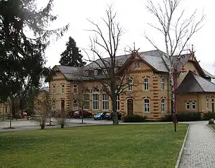Rückansicht des Sozialzentrums, Cafeteria
