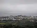 Blick auf Guarda in der Dämmerung