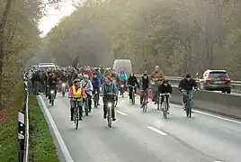 Fahrraddemonstration auf dem Südschnellweg, 2022
