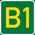 D1-17: Ausfahrt auf Fernstraße (Nummer der Straße)*