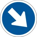 R104: Vorgeschriebene Vorbeifahrt – rechts vorbei