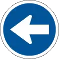 R105: Vorgeschriebene Fahrtrichtung – hier links