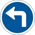 R108: Vorgeschriebene Fahrtrichtung – links