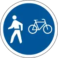 R114: Gemeinsamer Geh- und Radweg (Fußgänger linksseitig, Fahrräder rechtsseitig)*