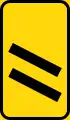 TIN2: Ankündigungsbake einstreifig (200 m, Autobahn)