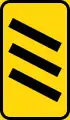 TIN3: Ankündigungsbake einstreifig (300 m, Autobahn)