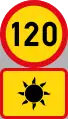 max. Geschwindigkeit 120 km/h bei Tag