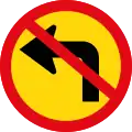 TR209: Linksabbiegen verboten