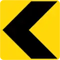 TW406: Richtungstafel in Kurven (Aufstellung rechts)