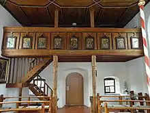 Stützpfeiler des Dachturms der Kapelle St. Jakobus, Oberwilzingen