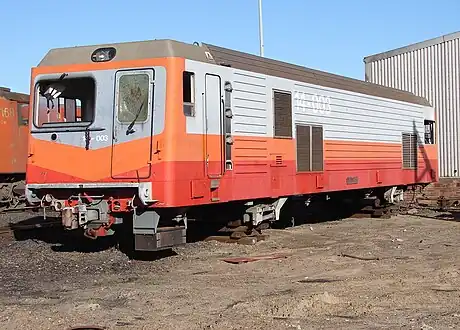 Lokkasten der 14 003 ohne Drehgestelle beim Depot Bellville am 18. Juli 2009