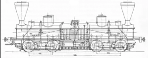 Die Lokomotive „Seraing“ des Lokomotivwettbewerbs von 1851