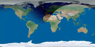 Weltkarte der Sonnenfinsternis vom 12. August 2026