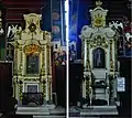 Blick auf die Throne der Kirche