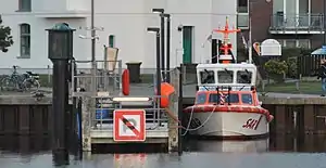 Seenotrettungsboot WOLFGANG WIESE am Anleger in Timmendorf