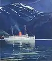 Befahren eines Fjords (Heusser: Buchillustration)