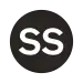 Rundes Liniensymbol mit den weißen Großbuchstaben SS in schwarz gefülltem Kreis vor neutralem Hintergrund
