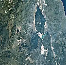 Vulkan Erta Ale (EA), aufgenommen aus einem Space Shuttle