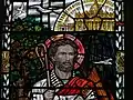 Detail zum Heiligen Petrus im Fenster in der Kirche der Heiligen Petrus und Paulus in Newport, Shropshire