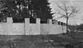 Rekonstruierte SW-Ecke der Wehrmauer; Rekonstruktion von 1885 mit großem Zinnenabstand