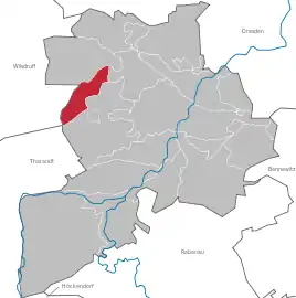 Lage von Saalhausen in Freital