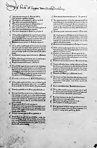 Eggestein-Bibel, Blatt 403b, Psalmenverzeichnis mit Besitzvermerk von Jörg von Sachsenheim.